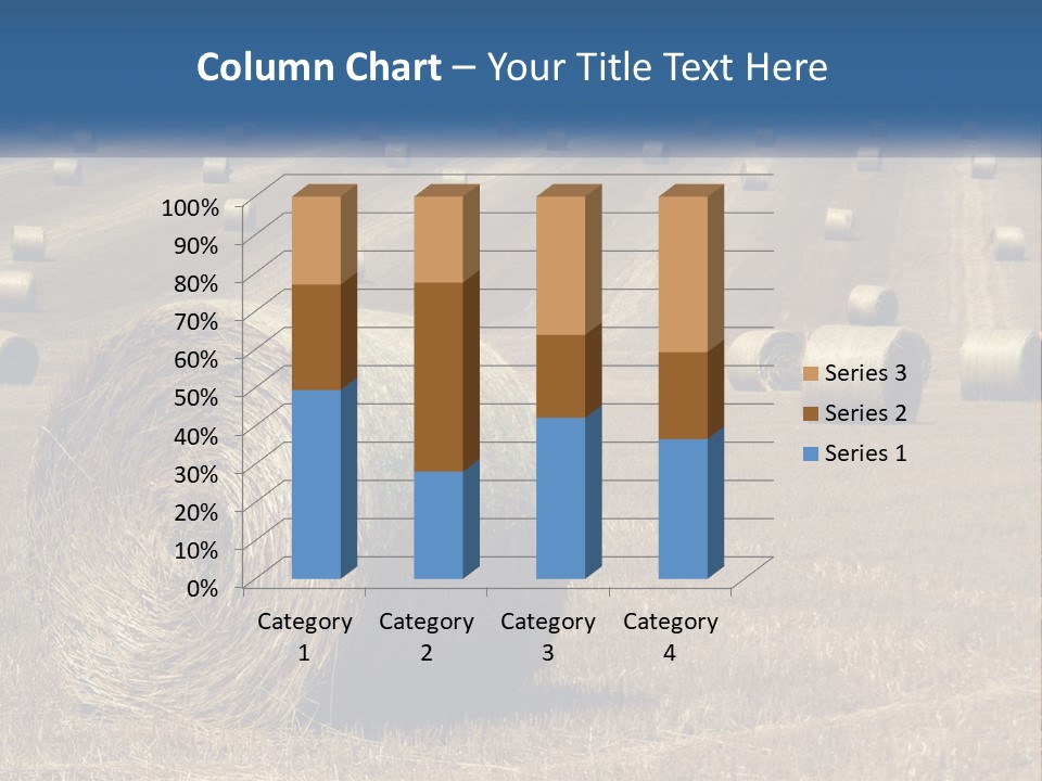 A Field Full Of Hay Bales With A Blue Sky In The Background PowerPoint Template
