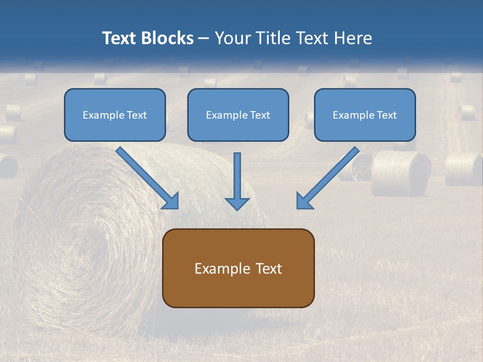 A Field Full Of Hay Bales With A Blue Sky In The Background PowerPoint Template