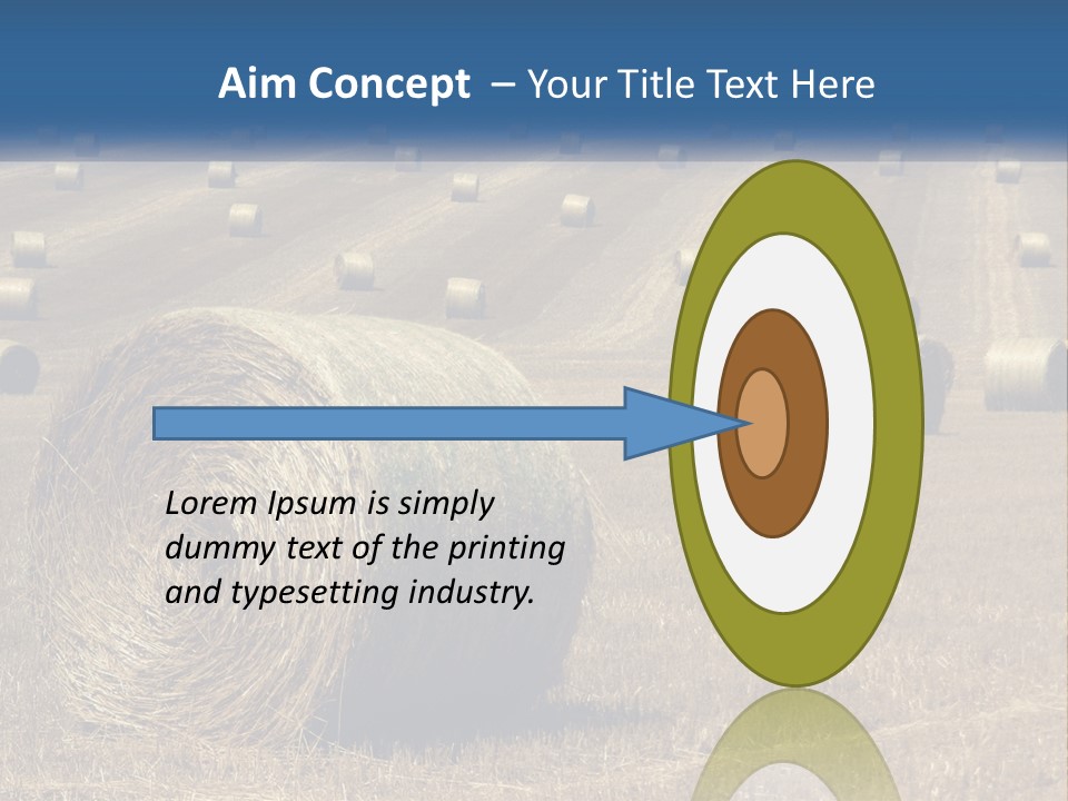 A Field Full Of Hay Bales With A Blue Sky In The Background PowerPoint Template