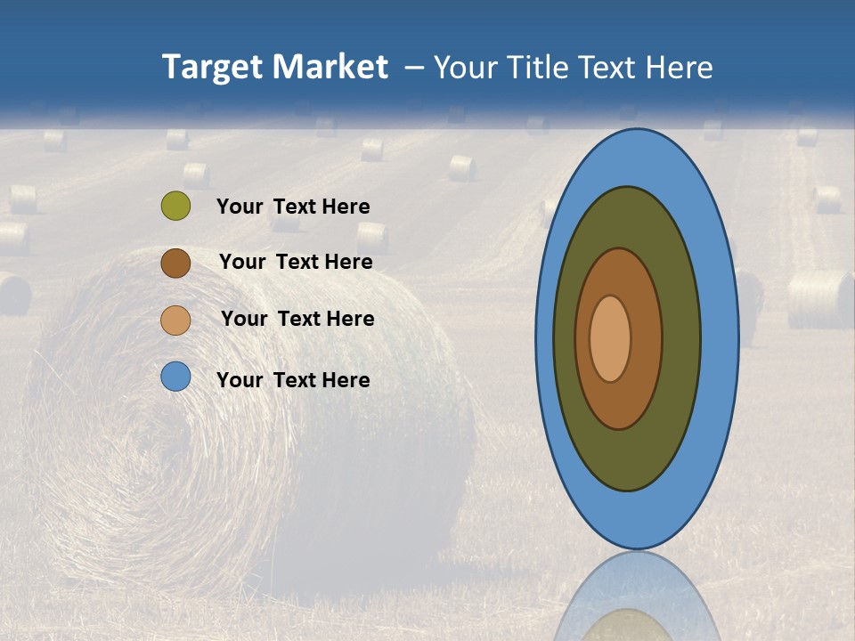 A Field Full Of Hay Bales With A Blue Sky In The Background PowerPoint Template