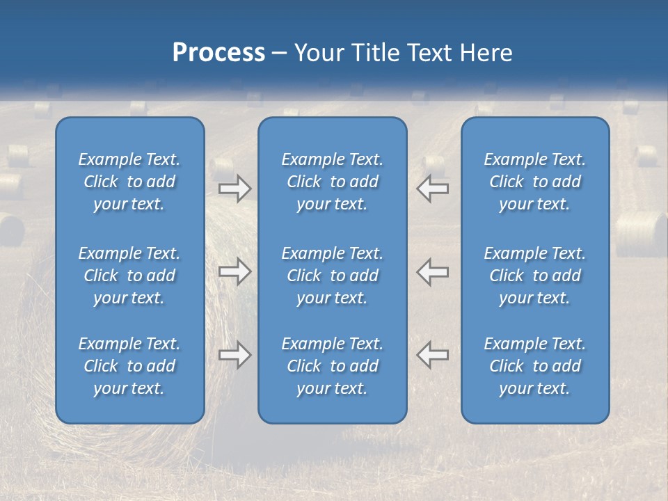 A Field Full Of Hay Bales With A Blue Sky In The Background PowerPoint Template