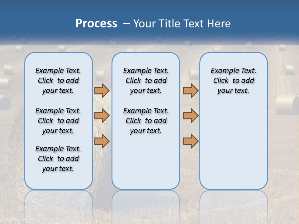 A Field Full Of Hay Bales With A Blue Sky In The Background PowerPoint Template