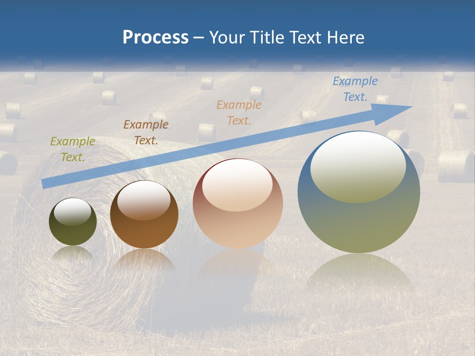 A Field Full Of Hay Bales With A Blue Sky In The Background PowerPoint Template