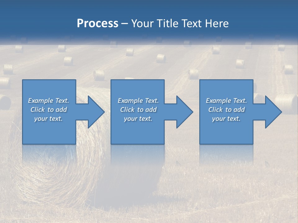 A Field Full Of Hay Bales With A Blue Sky In The Background PowerPoint Template
