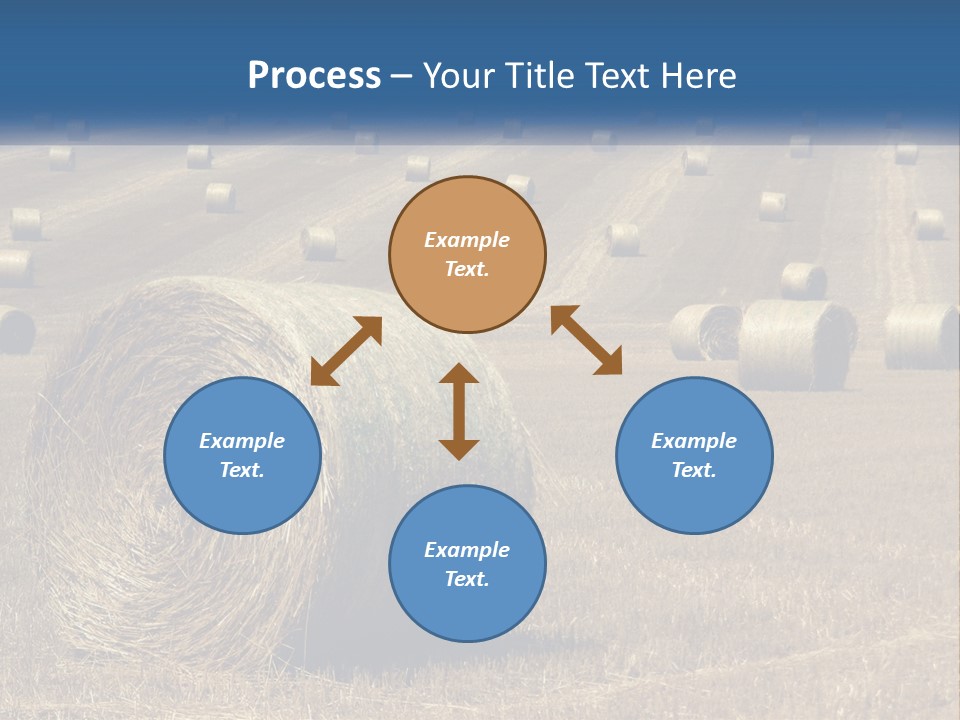 A Field Full Of Hay Bales With A Blue Sky In The Background PowerPoint Template
