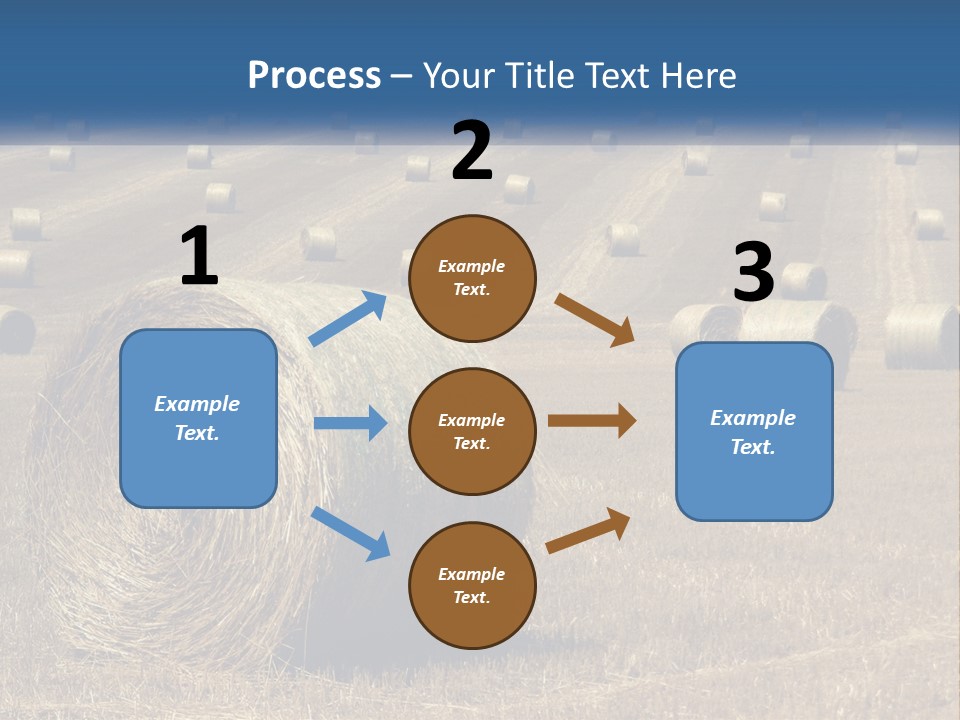 A Field Full Of Hay Bales With A Blue Sky In The Background PowerPoint Template