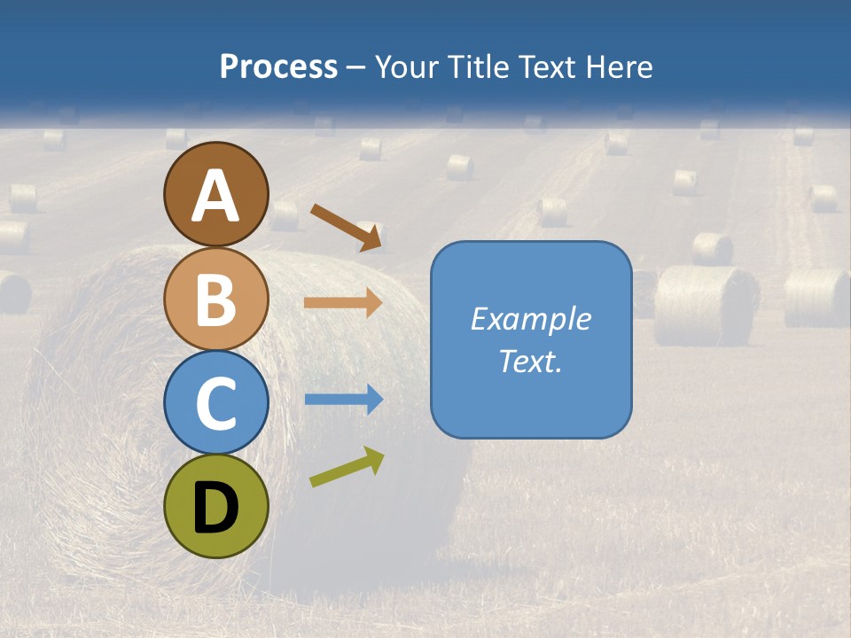 A Field Full Of Hay Bales With A Blue Sky In The Background PowerPoint Template