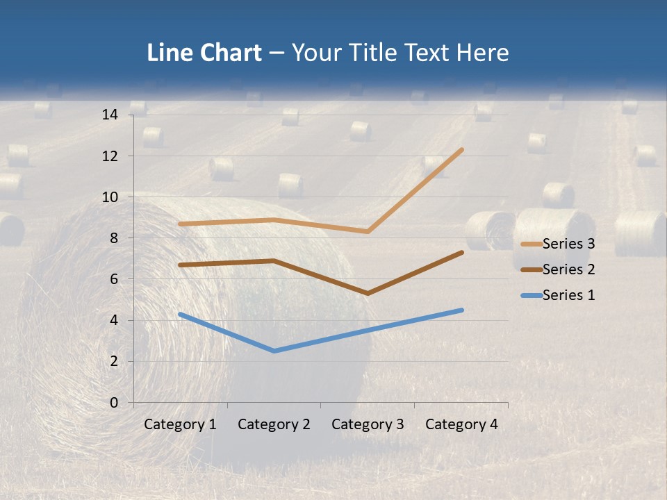 A Field Full Of Hay Bales With A Blue Sky In The Background PowerPoint Template