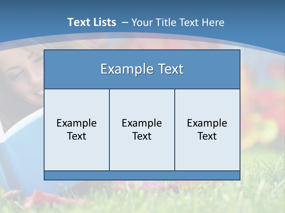 A Woman Laying On The Grass Reading A Book PowerPoint Template