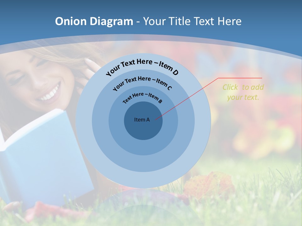 A Woman Laying On The Grass Reading A Book PowerPoint Template