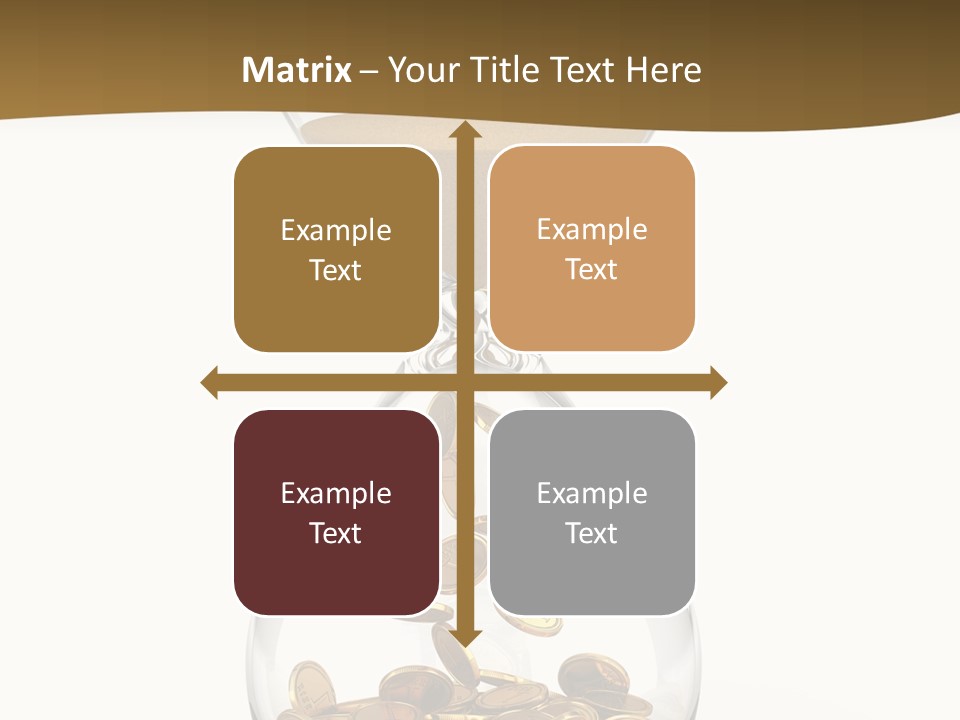 A Hourglass With Coins In It On A White Background PowerPoint Template