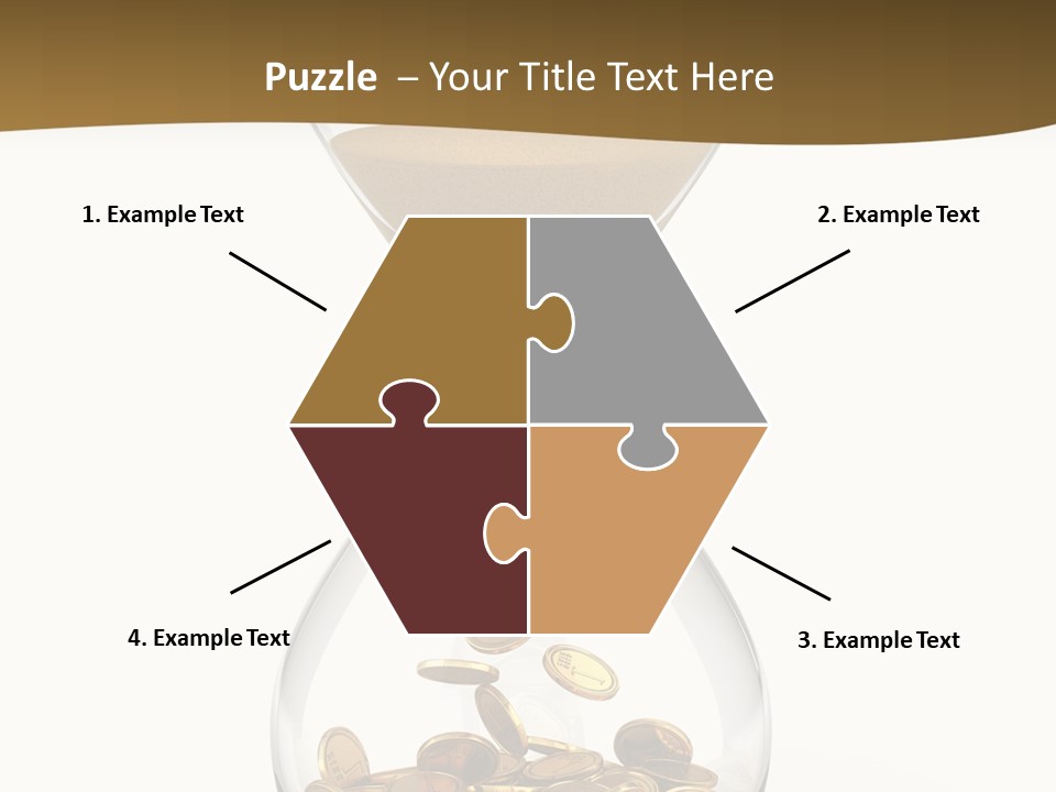 A Hourglass With Coins In It On A White Background PowerPoint Template