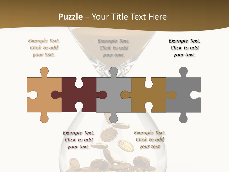 A Hourglass With Coins In It On A White Background PowerPoint Template