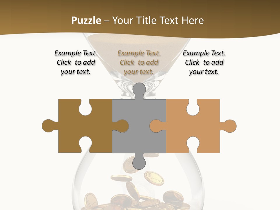 A Hourglass With Coins In It On A White Background PowerPoint Template