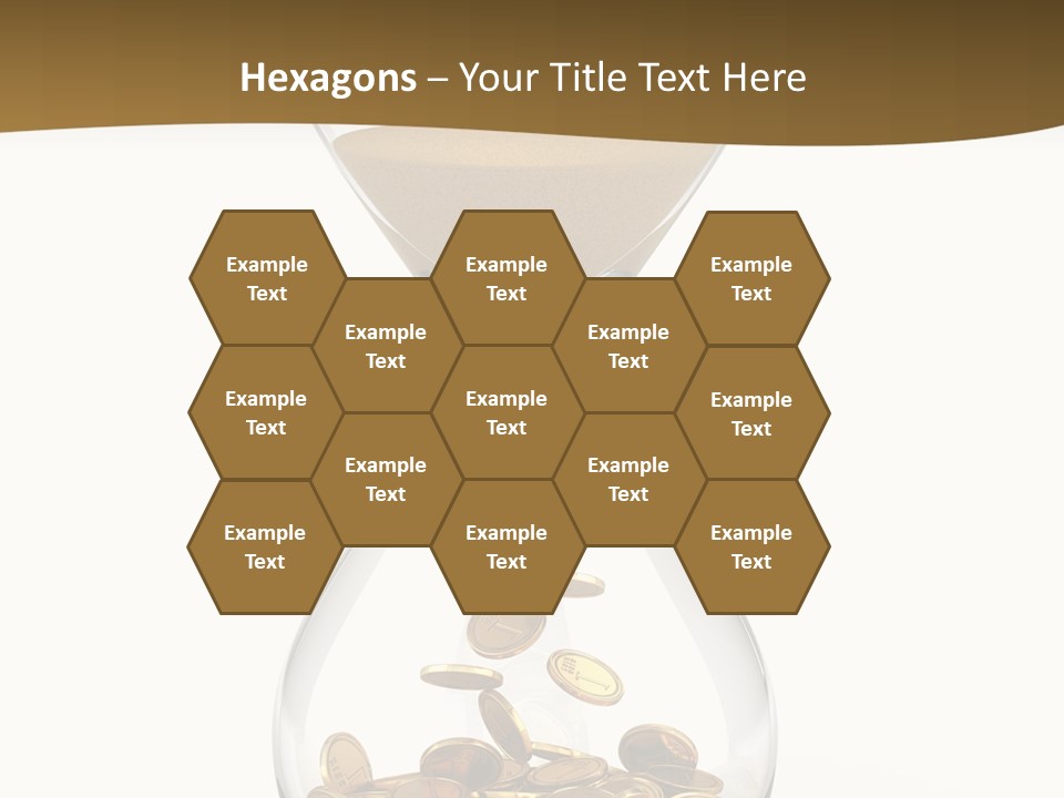 A Hourglass With Coins In It On A White Background PowerPoint Template