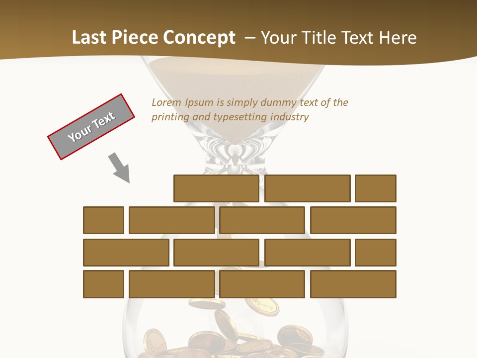 A Hourglass With Coins In It On A White Background PowerPoint Template