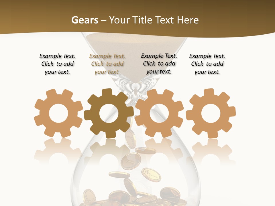 A Hourglass With Coins In It On A White Background PowerPoint Template
