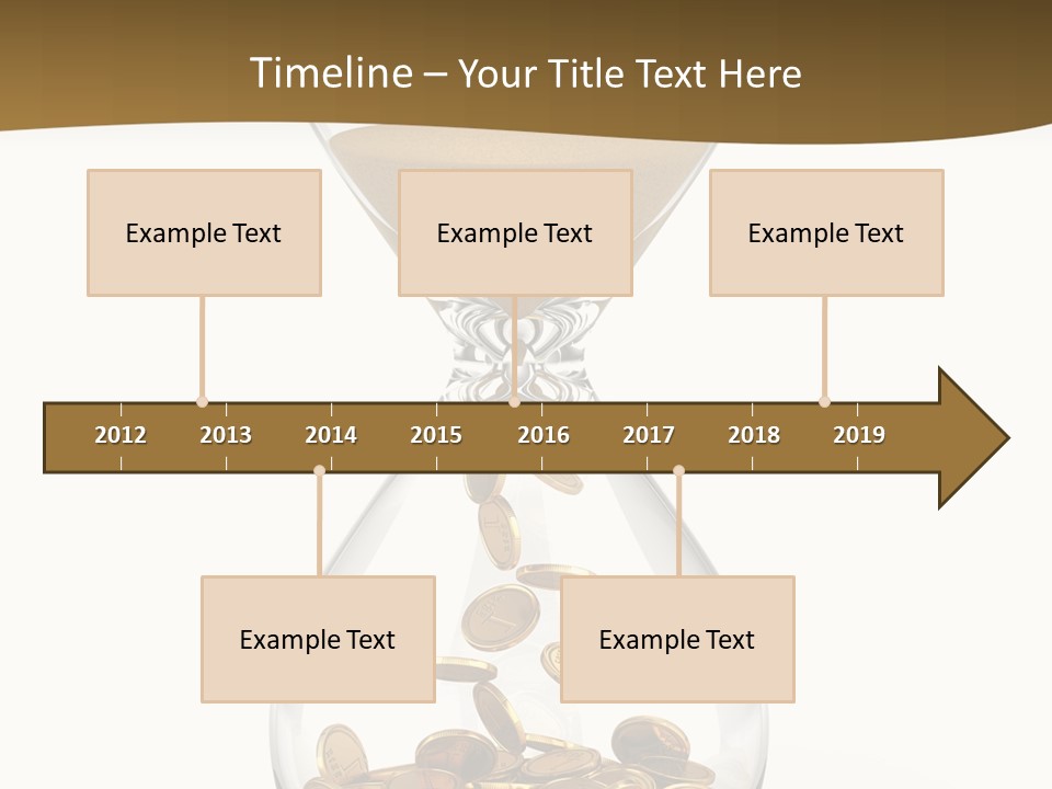 A Hourglass With Coins In It On A White Background PowerPoint Template