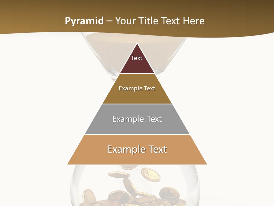 A Hourglass With Coins In It On A White Background PowerPoint Template