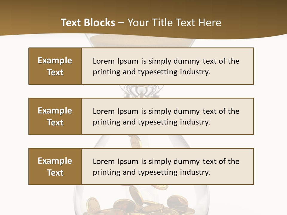 A Hourglass With Coins In It On A White Background PowerPoint Template