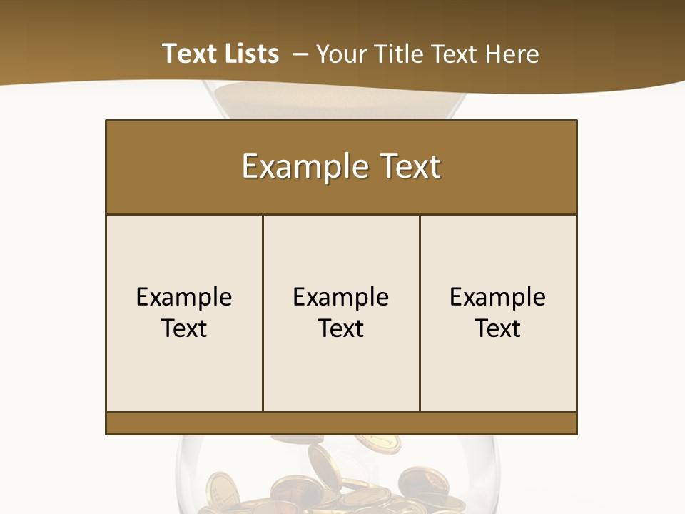 A Hourglass With Coins In It On A White Background PowerPoint Template