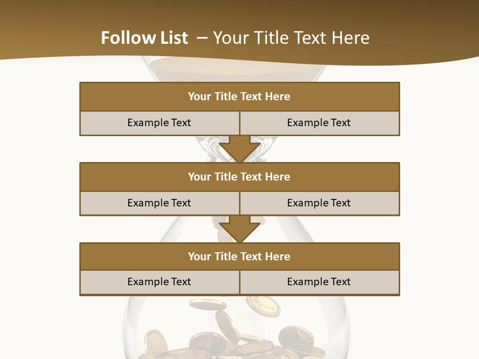 A Hourglass With Coins In It On A White Background PowerPoint Template