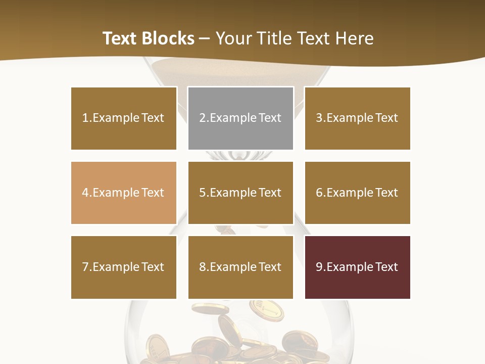 A Hourglass With Coins In It On A White Background PowerPoint Template