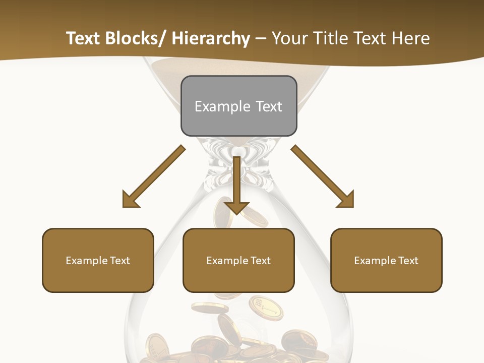 A Hourglass With Coins In It On A White Background PowerPoint Template