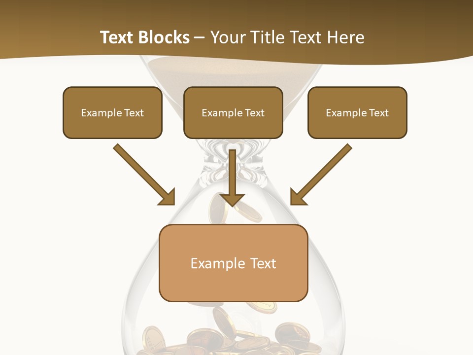 A Hourglass With Coins In It On A White Background PowerPoint Template