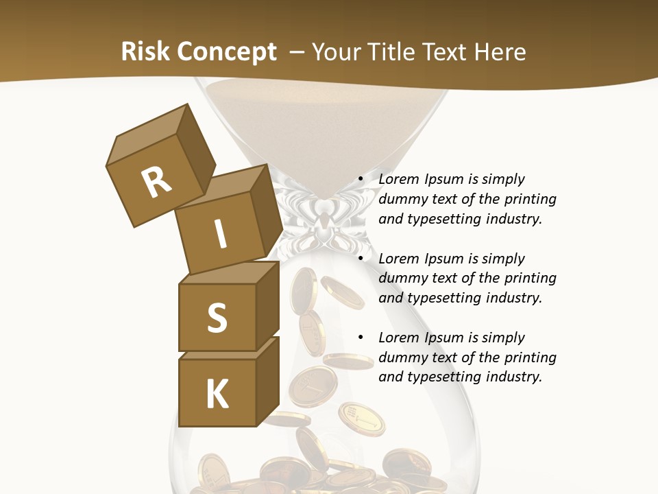 A Hourglass With Coins In It On A White Background PowerPoint Template