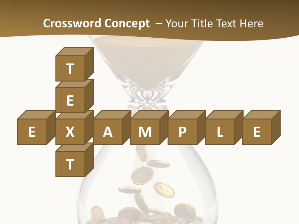 A Hourglass With Coins In It On A White Background PowerPoint Template