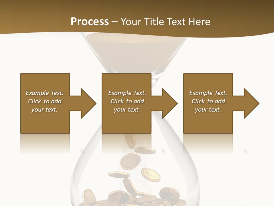 A Hourglass With Coins In It On A White Background PowerPoint Template