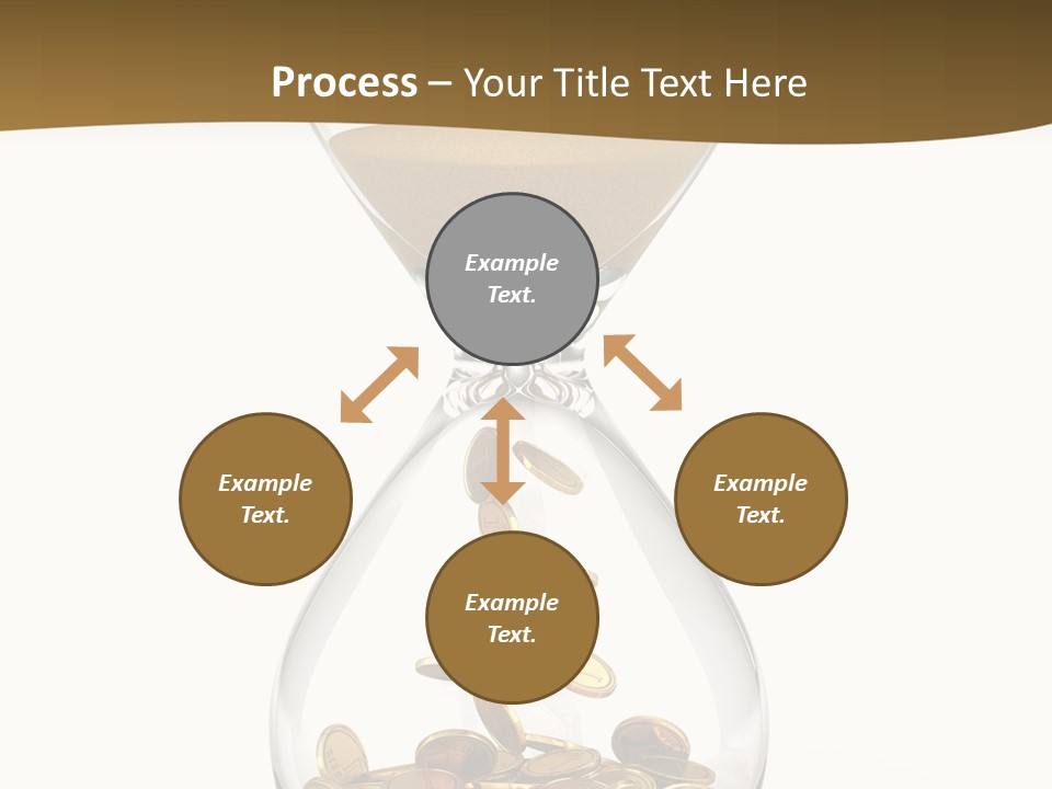A Hourglass With Coins In It On A White Background PowerPoint Template
