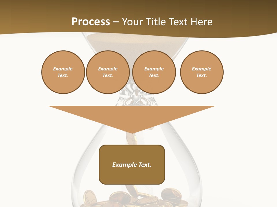 A Hourglass With Coins In It On A White Background PowerPoint Template