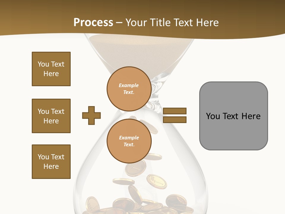 A Hourglass With Coins In It On A White Background PowerPoint Template