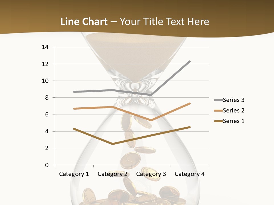 A Hourglass With Coins In It On A White Background PowerPoint Template