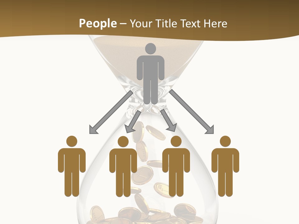 A Hourglass With Coins In It On A White Background PowerPoint Template