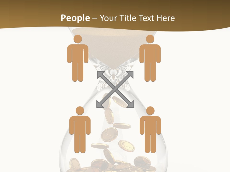 A Hourglass With Coins In It On A White Background PowerPoint Template