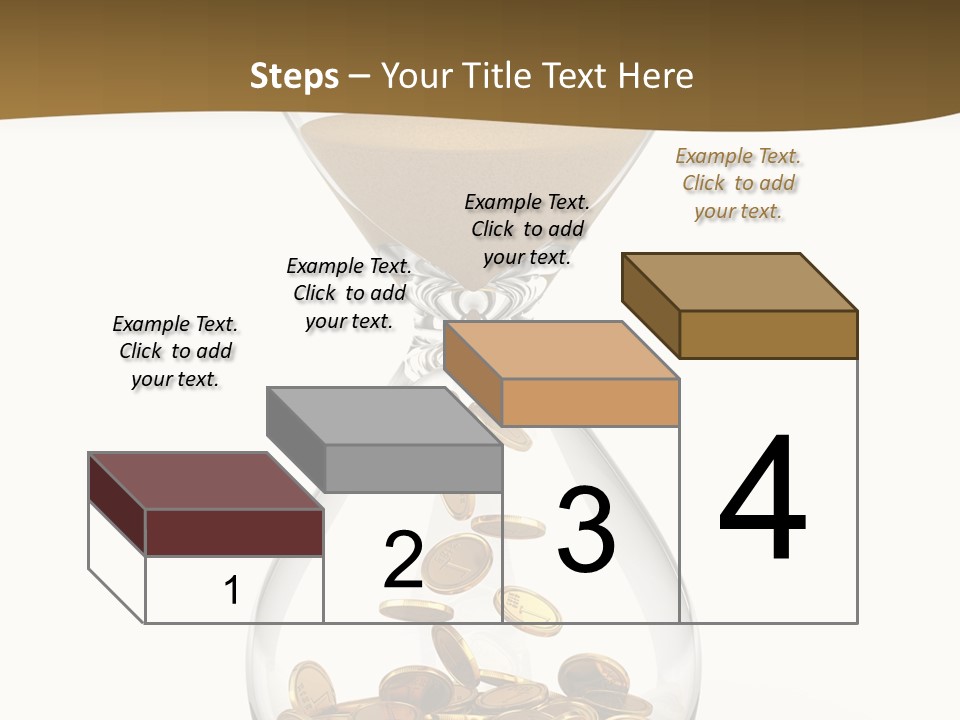 A Hourglass With Coins In It On A White Background PowerPoint Template