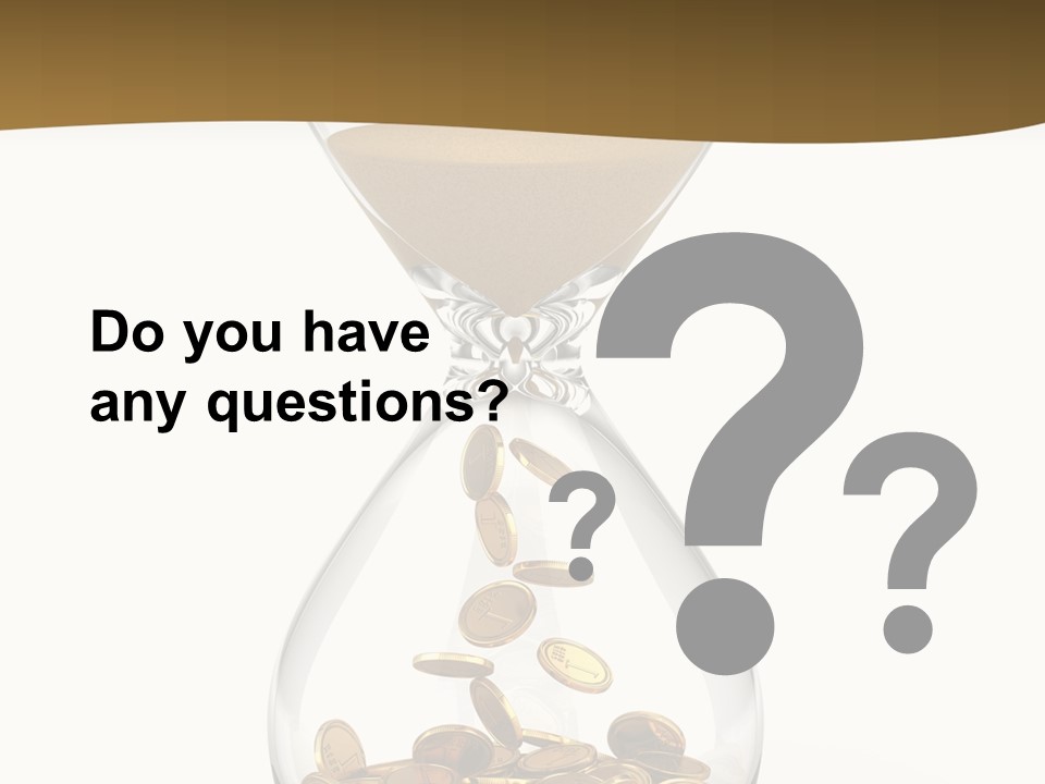 A Hourglass With Coins In It On A White Background PowerPoint Template