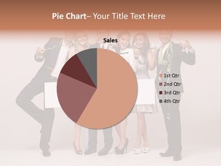 A Group Of People Holding A Large White Sign PowerPoint Template