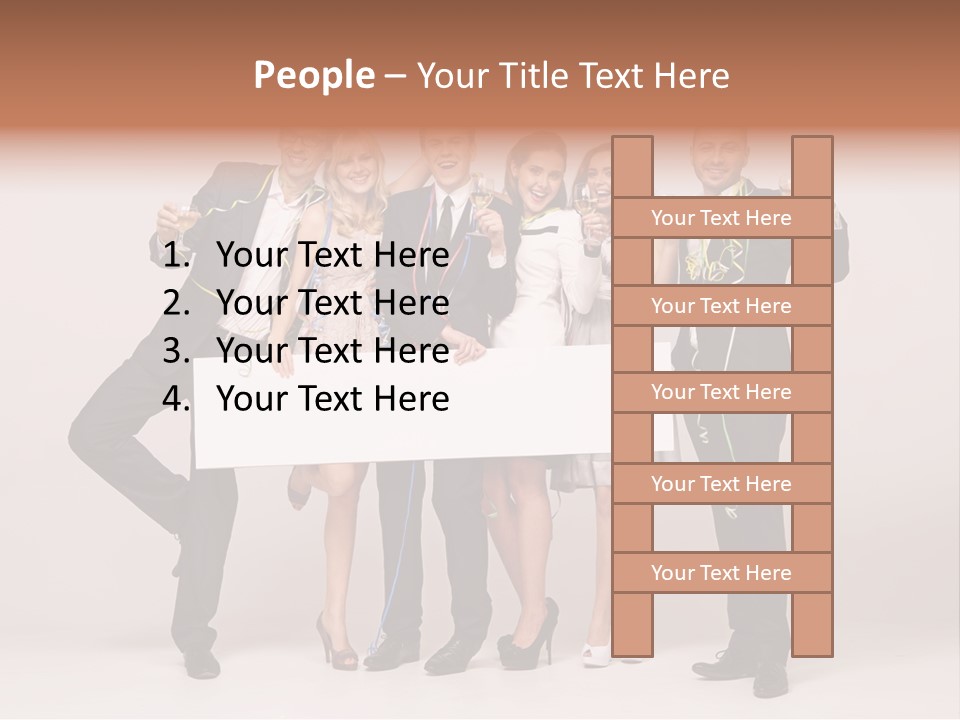 A Group Of People Holding A Large White Sign PowerPoint Template