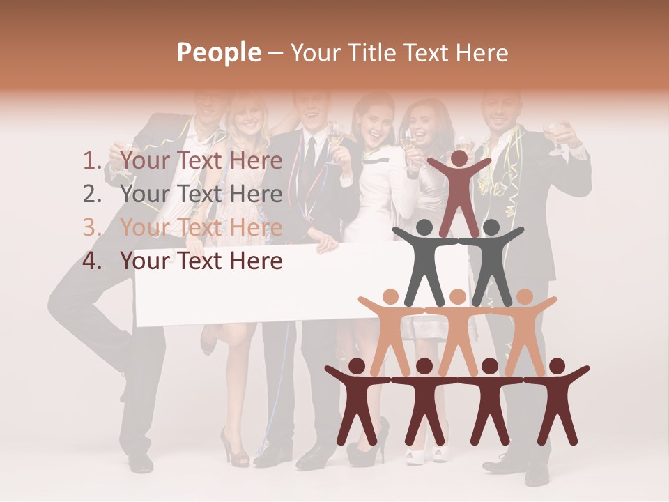 A Group Of People Holding A Large White Sign PowerPoint Template