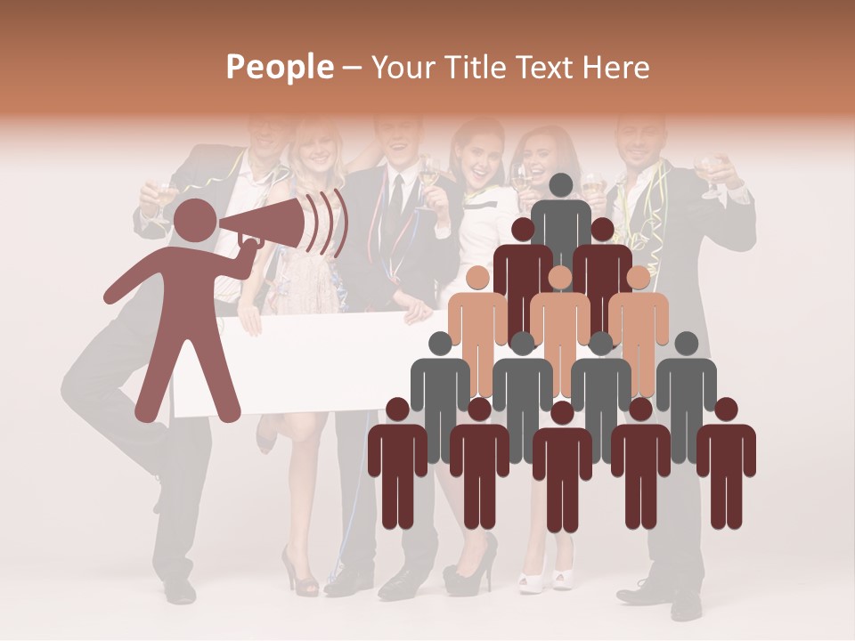 A Group Of People Holding A Large White Sign PowerPoint Template