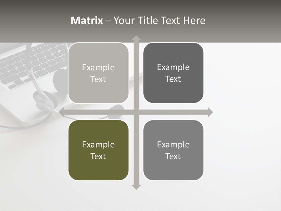 A Laptop With A Headset On Top Of It PowerPoint Template