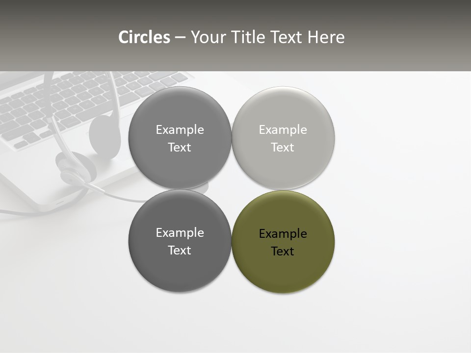 A Laptop With A Headset On Top Of It PowerPoint Template