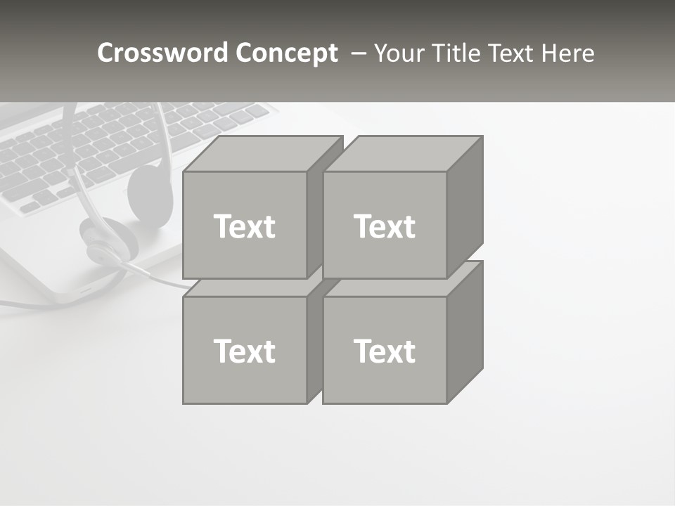 A Laptop With A Headset On Top Of It PowerPoint Template