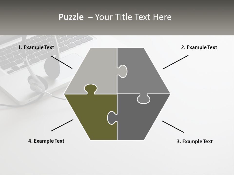 A Laptop With A Headset On Top Of It PowerPoint Template