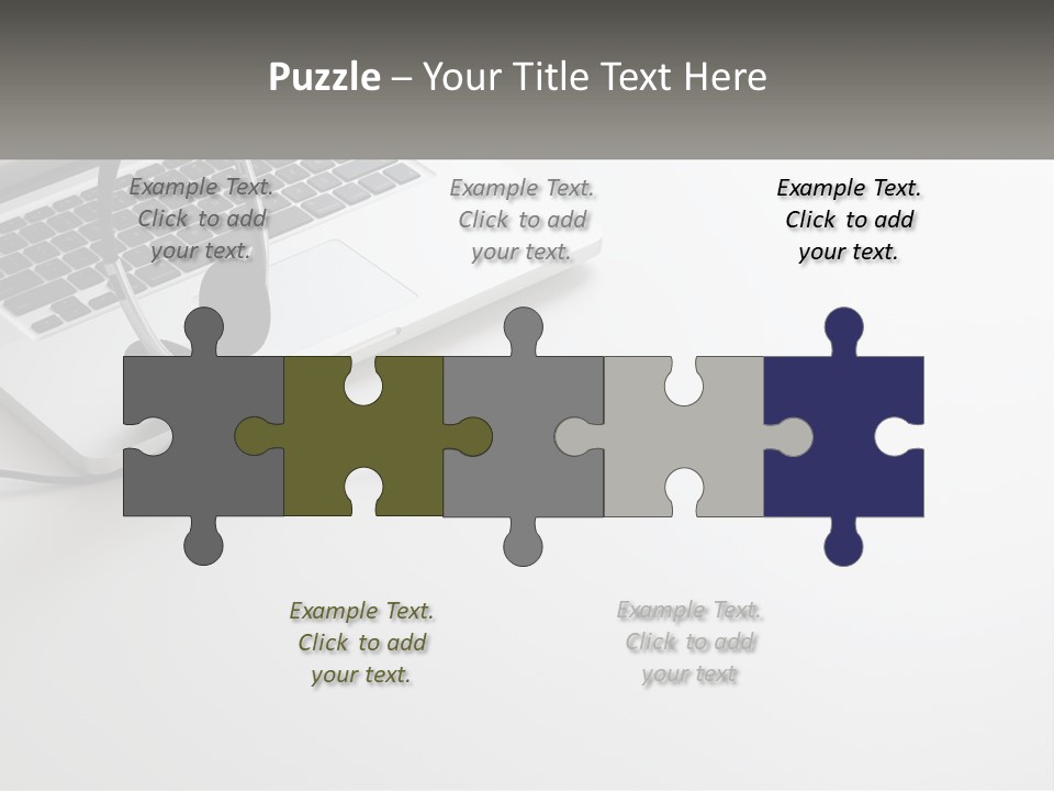 A Laptop With A Headset On Top Of It PowerPoint Template