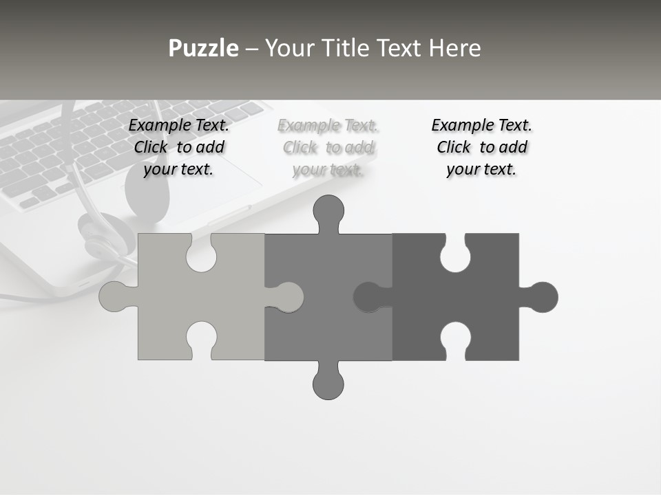 A Laptop With A Headset On Top Of It PowerPoint Template